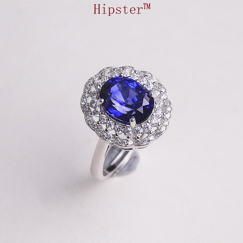 Hot Sale New Best-Selling Fashion Natural Sapphire Full Diamond Jewelry Two-Piece Set