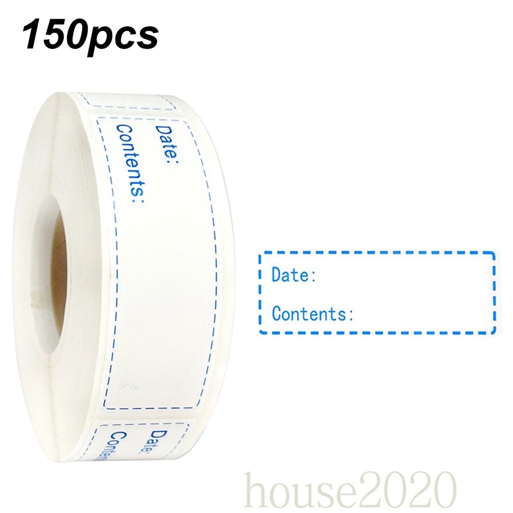 [HOUSE2020]150pcs/roll Date Sticker Roll Refrigerator Date Content Label Removable Kitchen Food Storage Sticker, Blue