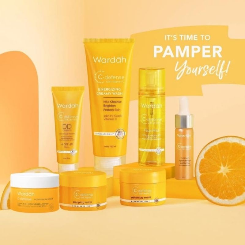 Wardah C-Defense Series , facial wash, serum, dd cream, moisturizer