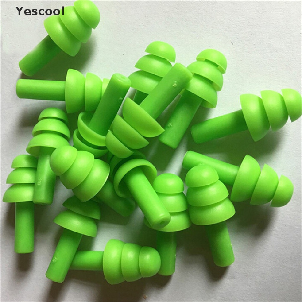 Yescool 20Pcs Ear Plug Silikon Anti Bising Nyaman Untuk Belajar Tidur