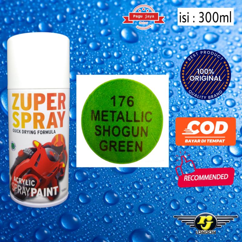 cat semprot metallic metalik shogun green hijau 300cc zuper spray pilok pilox