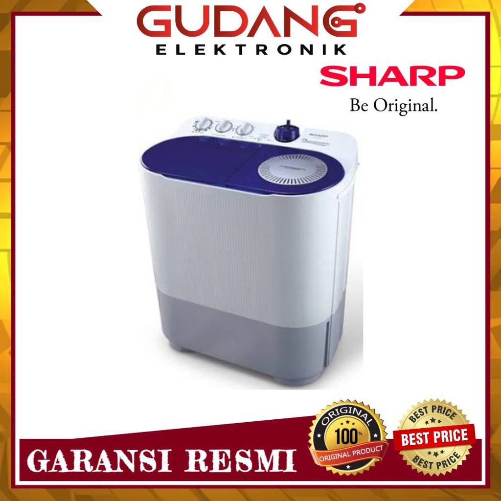 MESIN CUCI 2 TABUNG SHARP EST 77 DA 7KG 2 TABUNG 77DA 7 KG DOLPHIN LOW WATT