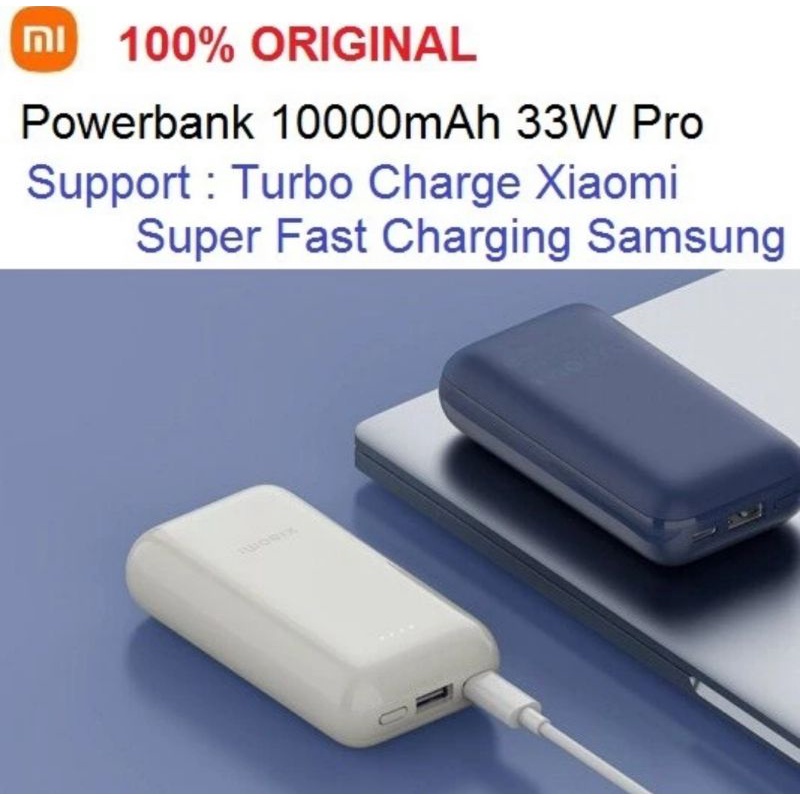 XIAOMI Powerbank 33W Pro Turbo 10000mAh Pocket Version Original 100% - Putih