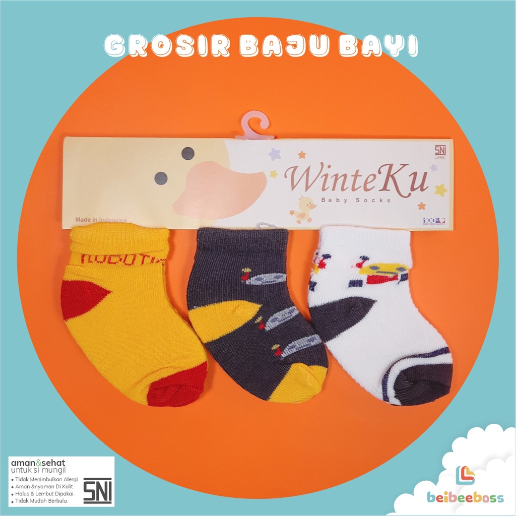 KAOS KAKI WINTEKU BABY KINGDOM BAYI   / KAOS KAKI BAYI MOTIF / GROSIR/  BOY/GIRL