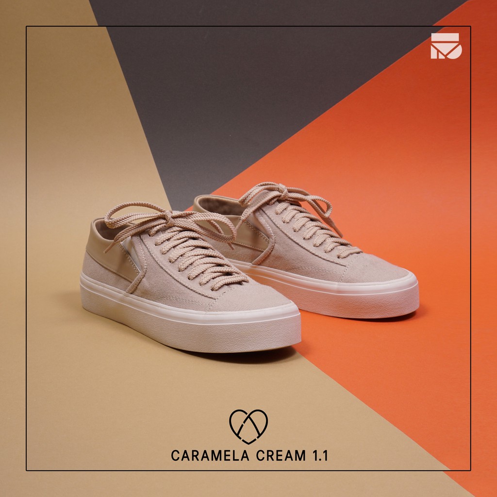 Caramela Cream | 36-40 | Sepatu Sneakers Slip On Simple Wanita Cewek Women Sneaker Slipon Footwear Ori | FORIND x Tragen Fav