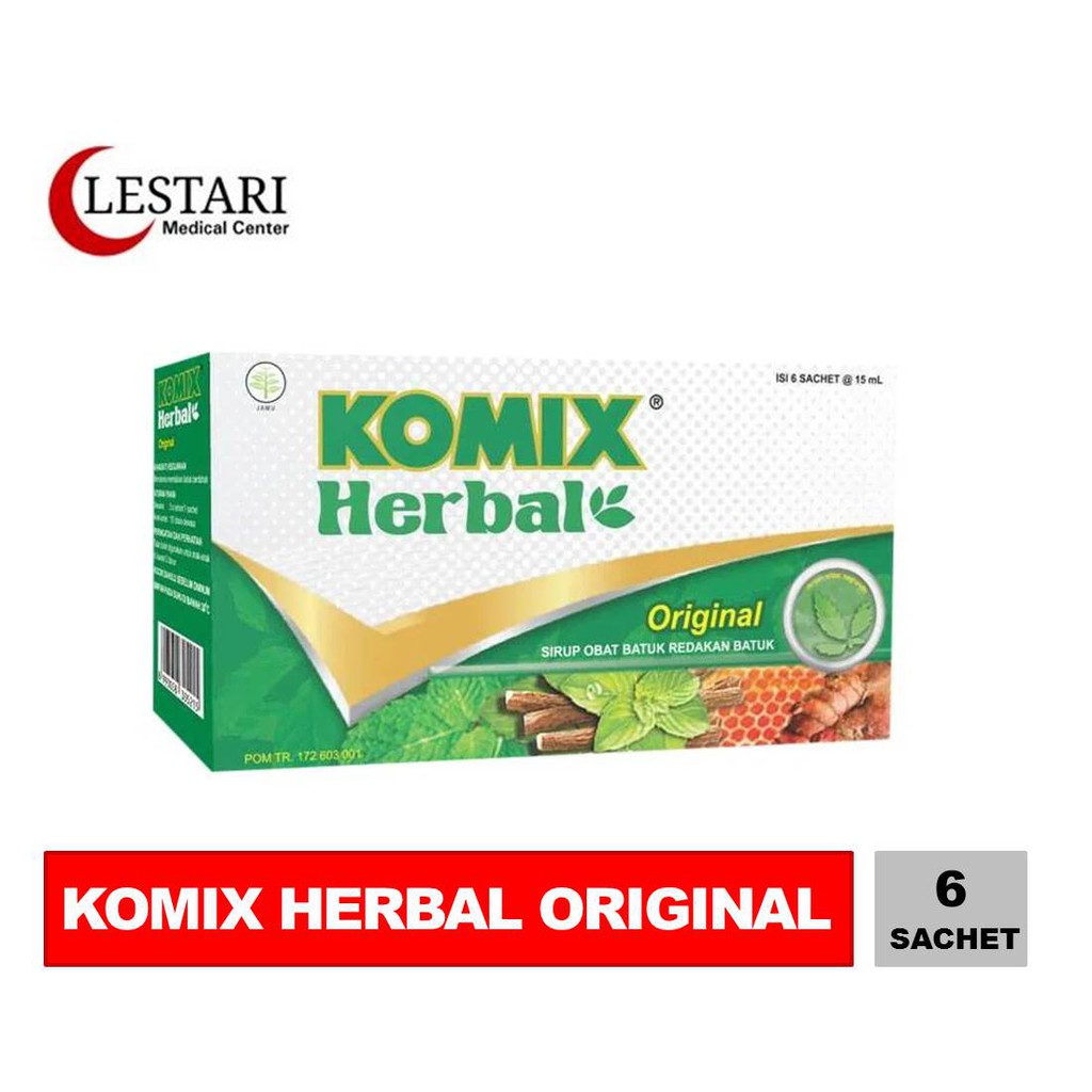 

Komix Herbal Original Box Isi 6 Sachet Sirup Herbal Batuk