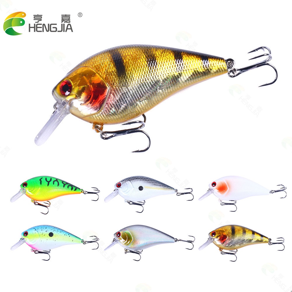 HENGJIA 6PCS Wobblers Crankbait Simulation Fishing Lure 8.5CM 15G Jerkbait Floating Hard Bait Bass Carp Fishing Tackle