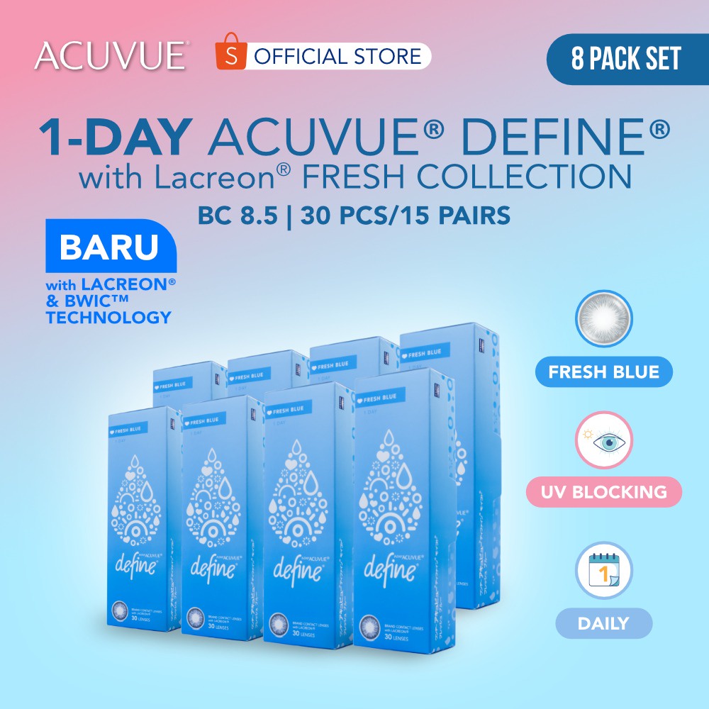 Acuvue Define Fresh Collection (Daily) Fresh Blue 8 Pack Set