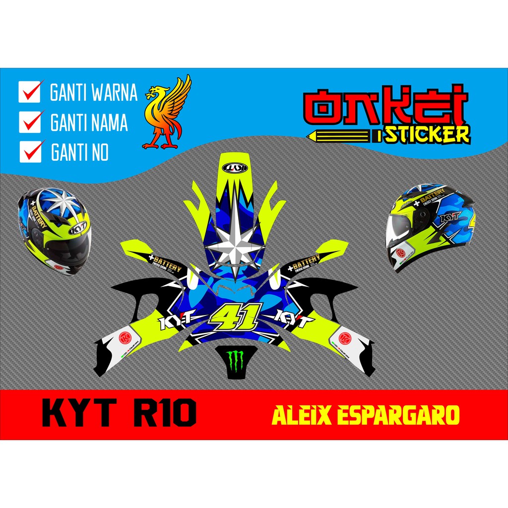 DECAL HELM KYT R 10 BATTERY