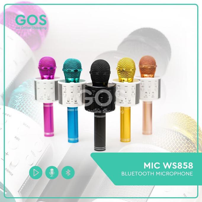 Mic Karaoke Mikrofon Wireless Bluetooth WSTER WS 858 WS-858 Mic Smule