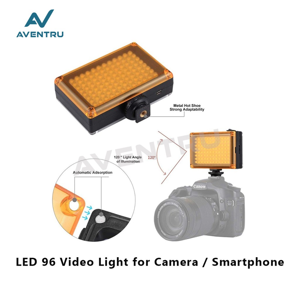 96 LED Mini Video Ultra Light 96LED Lampu Studio Foto Hp DSLR Kamera