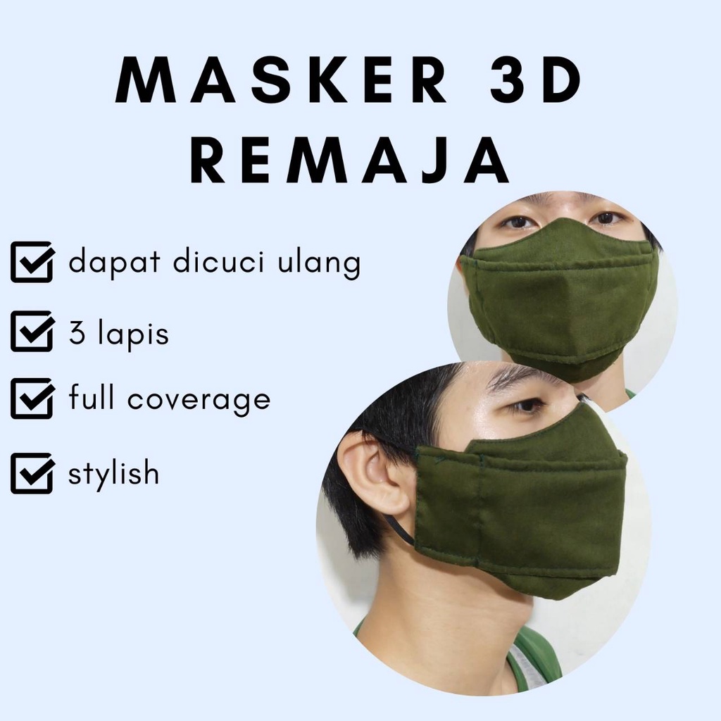 masker kain remaja 3D