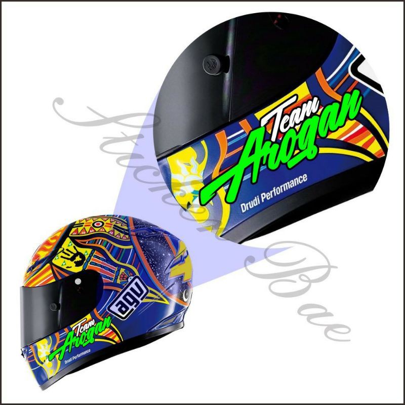 stiker team arogan sticker helm cutting