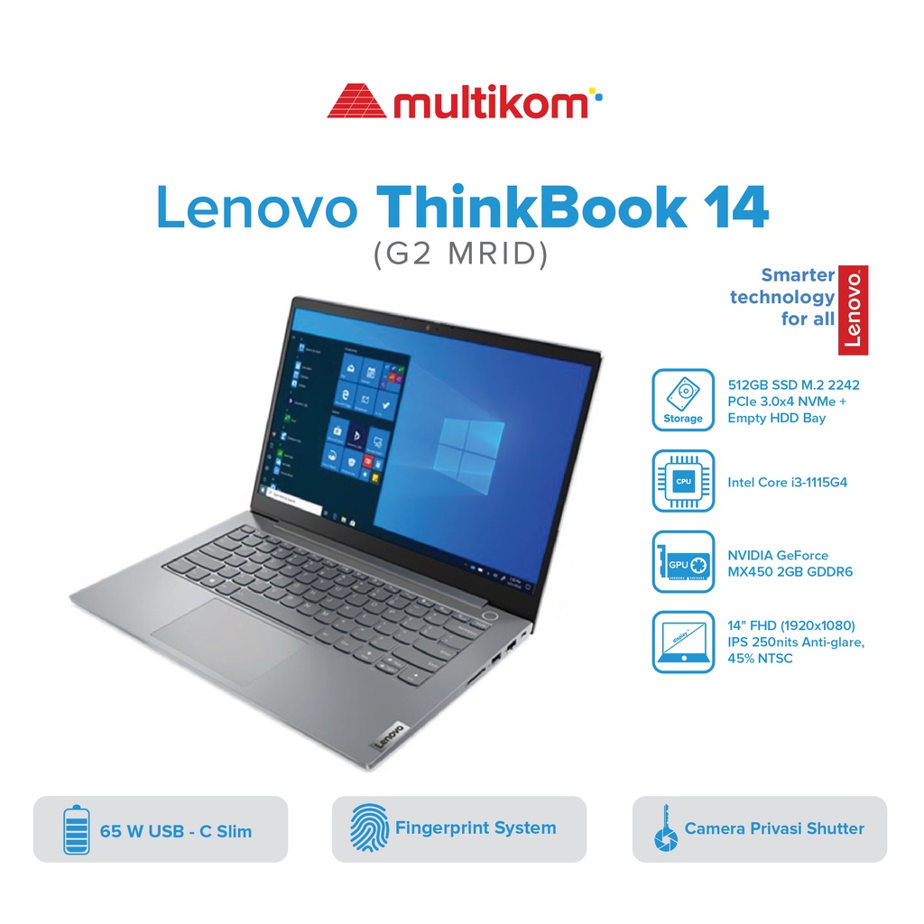 LENOVO THINKBOOK 14 G2 MRID i3 1115G4 8GB 512GB MX450 W10 OHS