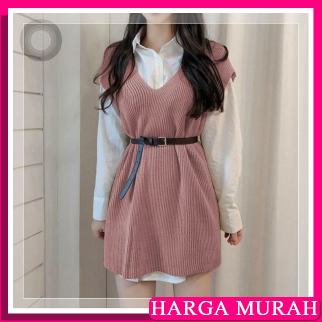 Vest Tali/Vest Rajut/Vest Rajut Tali/Vest Wanita/Vest/Vest Peremp UV613 Rompi Velora Rajut Pink [O