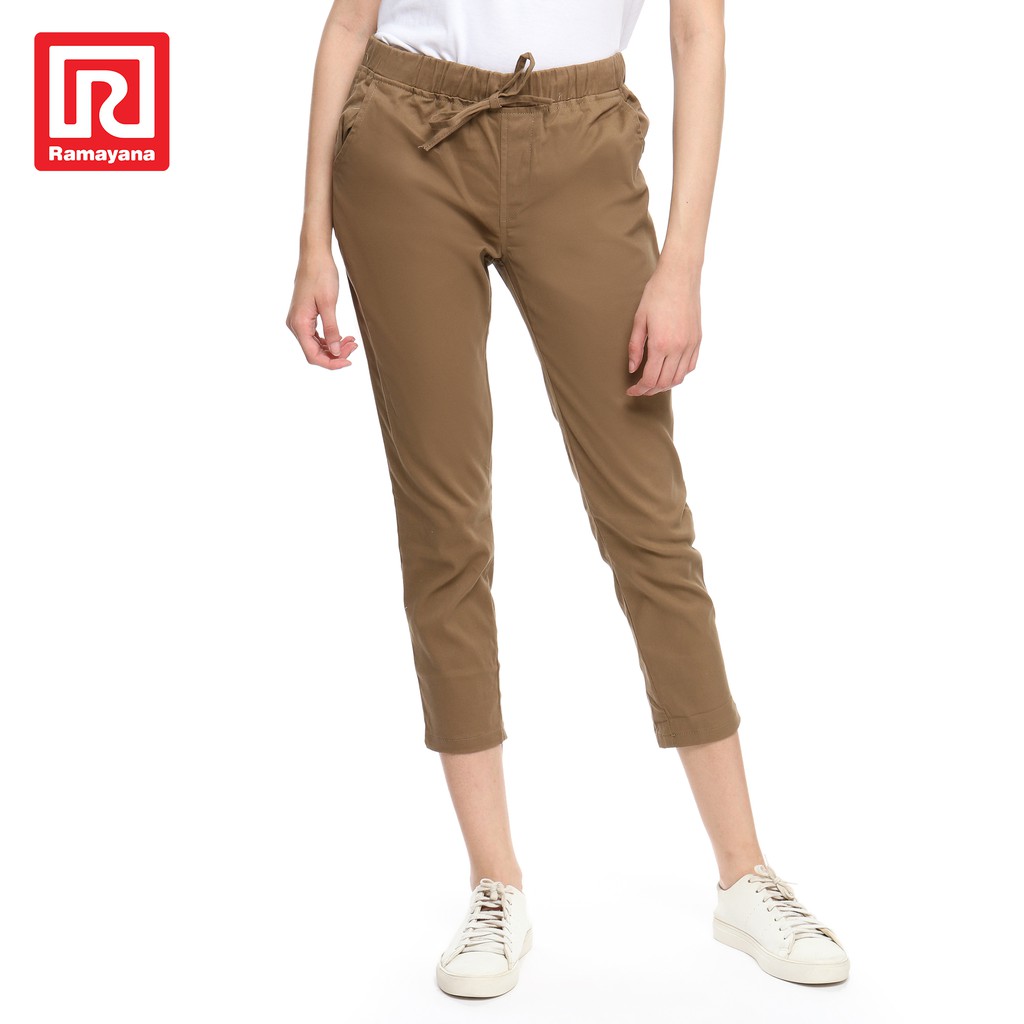  Ramayana  JJ Jeans  Celana  Chinos Wanita Regular Coklat 