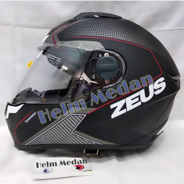 Helm Zeus 811 Original AL6 Black Doff Bonus Kaca Visor