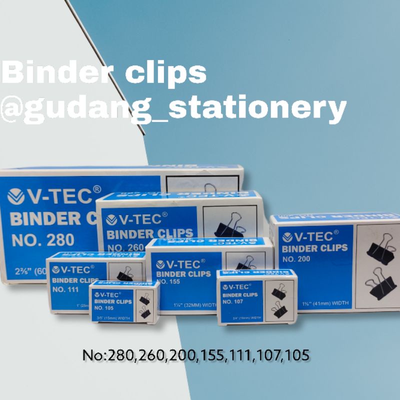 

BINDER CLIPS/PENJEPIT KERTAS V-TEC KECIL&TANGGUNG