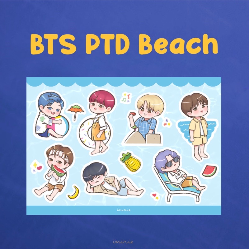 

Bangtan PTD Beach Sticker deco sheet