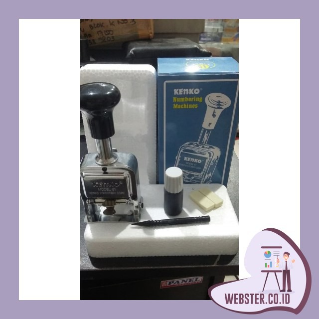 

WE1367 STEMPEL STEMPEL NOMOR OTOMATIS TOYS 7 DIGIT ROLLINK KENKO MODEL 51 BY WEBSTERCOID