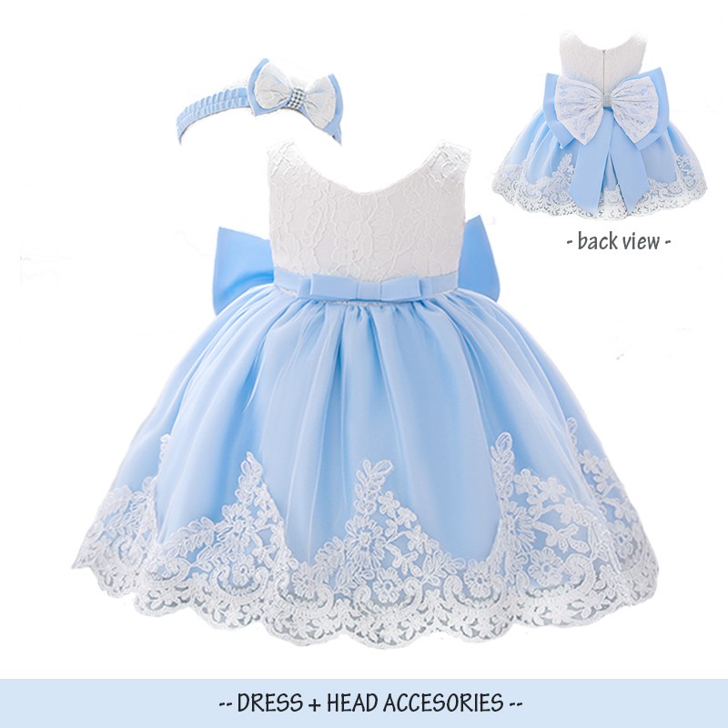 [Brandedbaby] 6M-3T DRESS PESTA BABY SET BANDANA / DRESS PESTA BAYI SET BANDANA