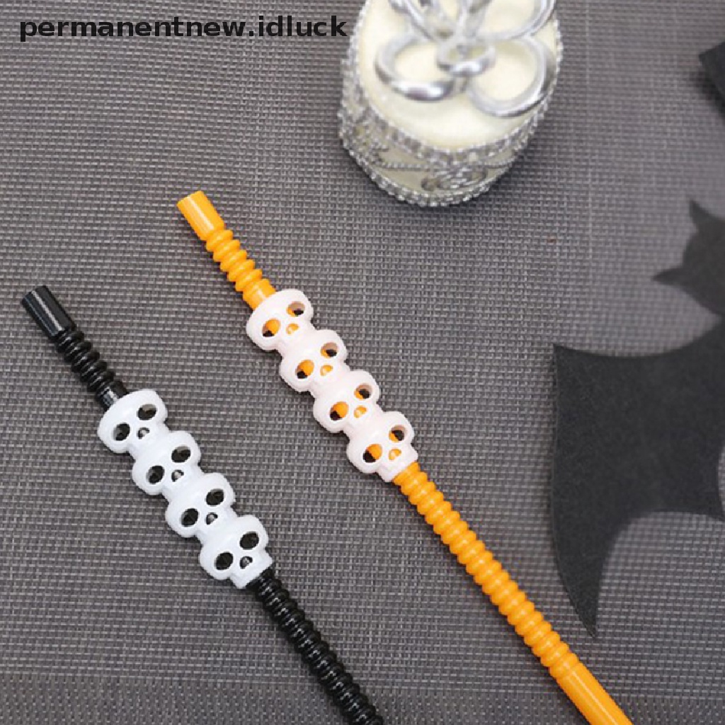 5 Pcs Sedotan Desain Labu Hantu Halloween Untuk Dekorasi Pesta