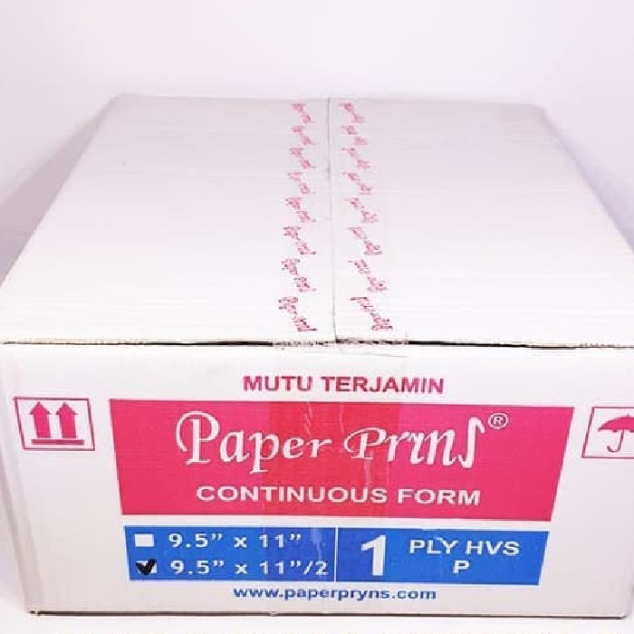 

CONTINUOUS FORM 9,5 X 11/2 1PLY PAPERPRYRNS (PRS - BAGI 2)