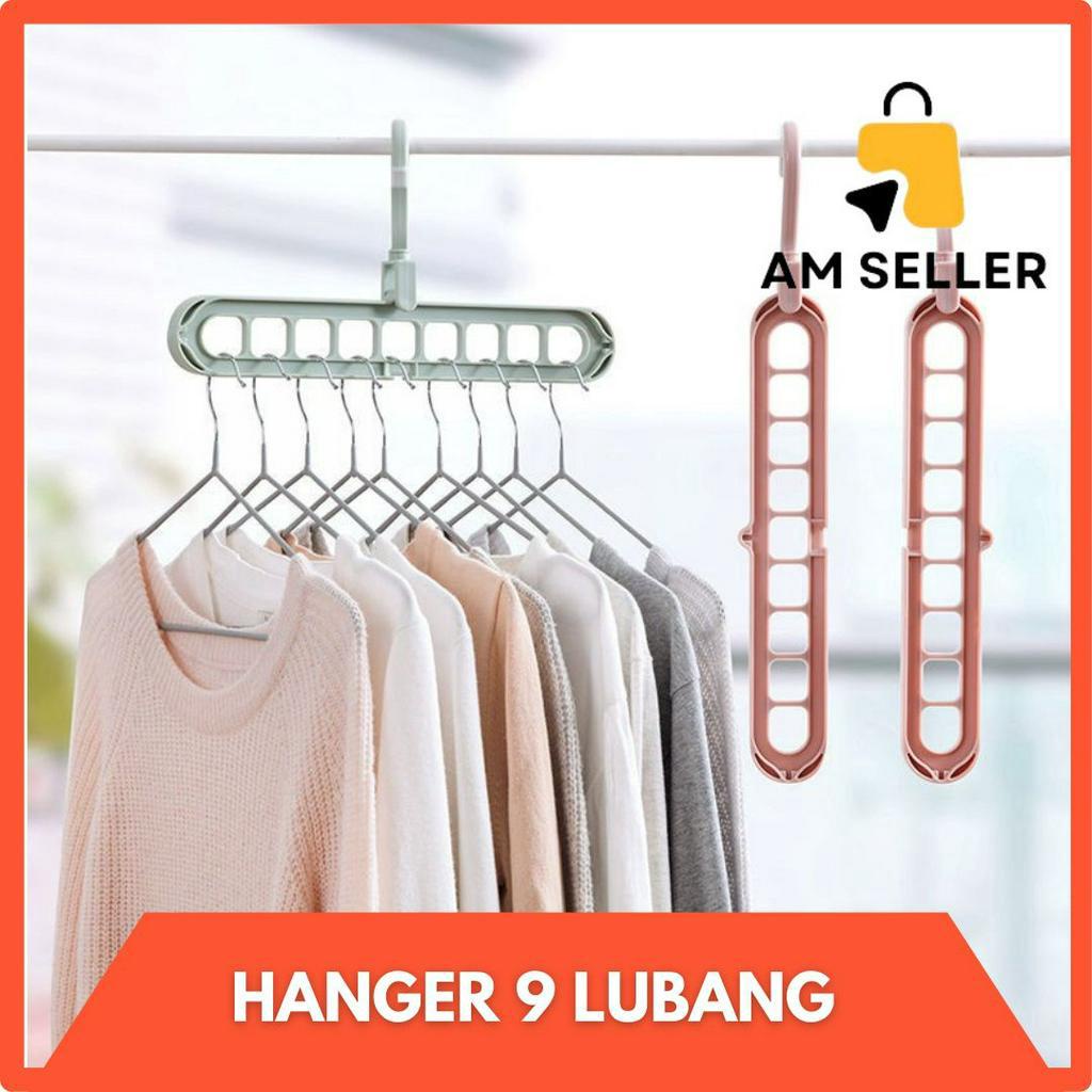 Hanger Pakaian Gantungan Baju Multifungsi Ajaib 9 in 1 Foldable Hanger