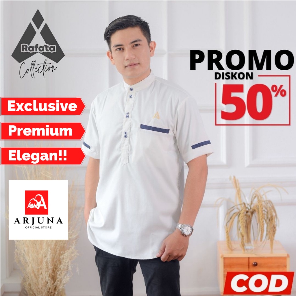 BAJU KOKO DEWASA KURTA MUSLIM PRIA LENGAN PENDEK FASHION TERBARU 2022 KATUN KAIN TOYOBO BRANDED PREM