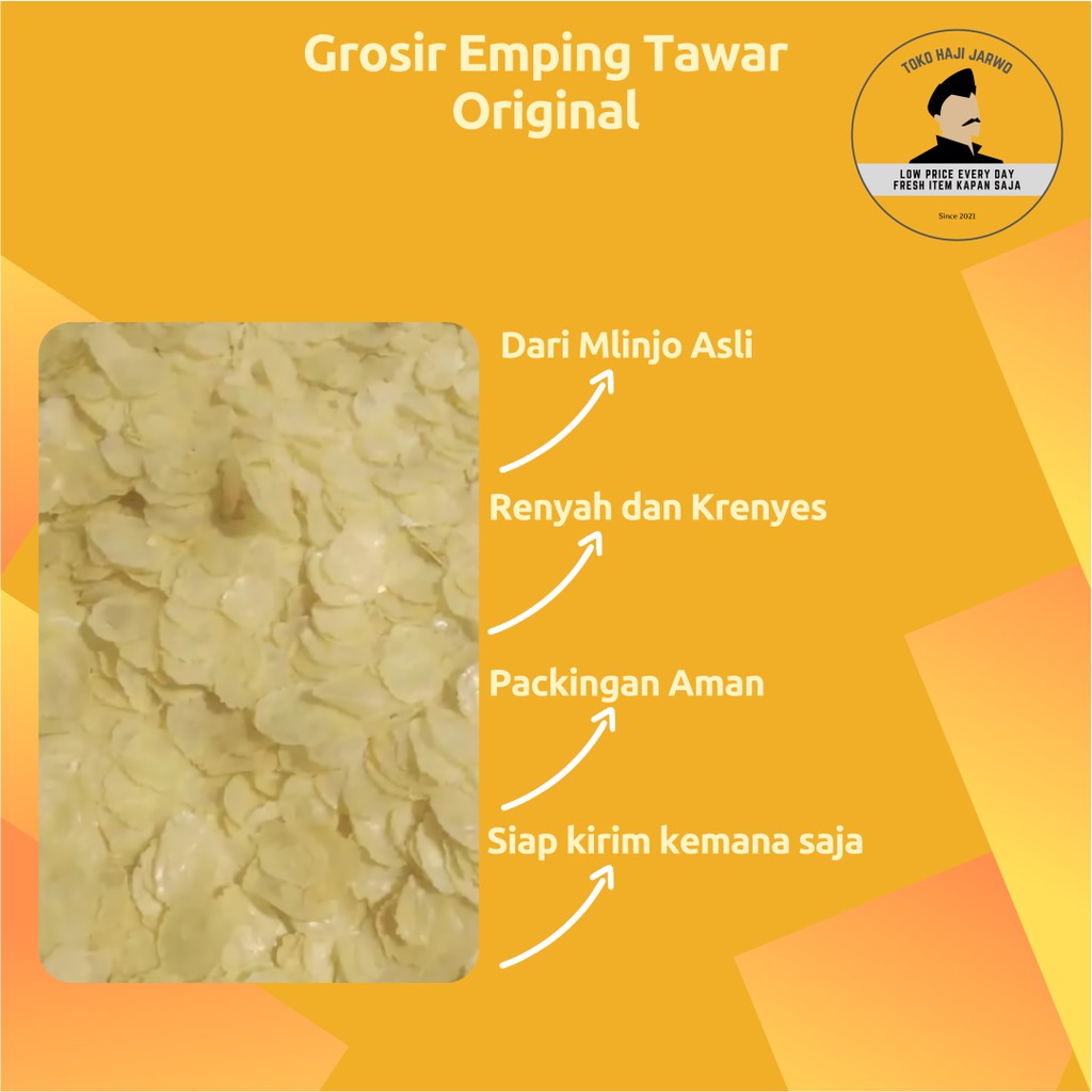 

Grosir Emping Mentah Tawar Berbagai Ukuran (Per kg)