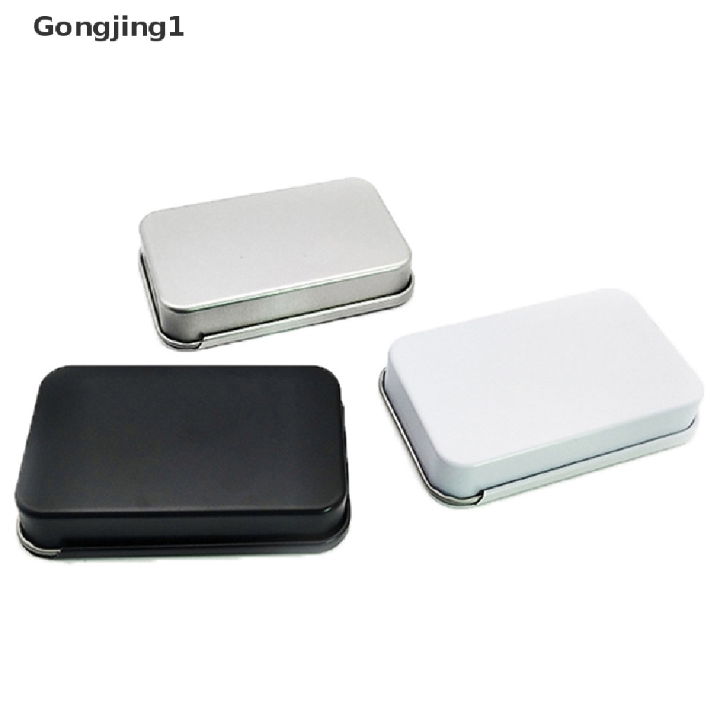 Gongjing1 Tempat Lip Balm / Wax / Krim / Pil / Jenggot Bahan Metal Ukuran 8x5 X 1.5cm Dengan Tutup Geser