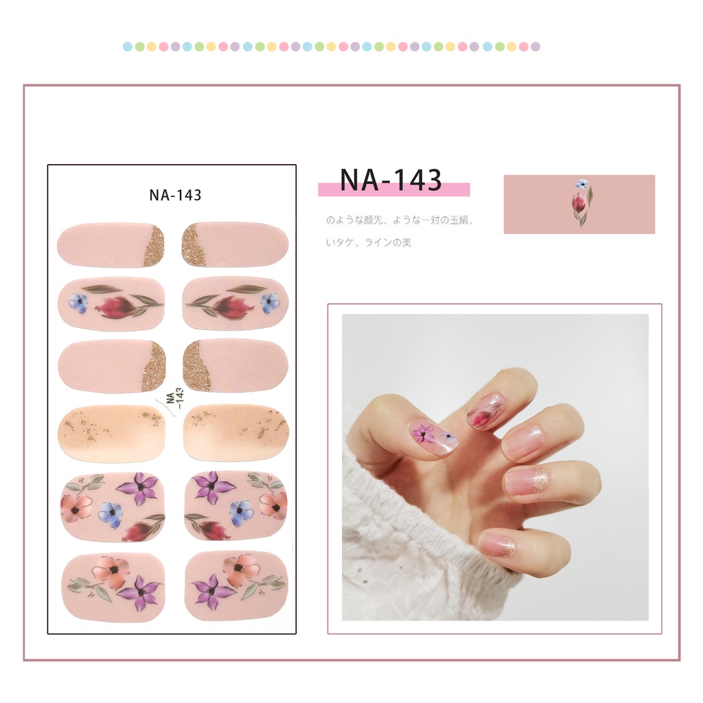 Na141-160Pcs / Lembar Stiker Kuku Palsu 3d Bronzing Untuk Nail Art Diy