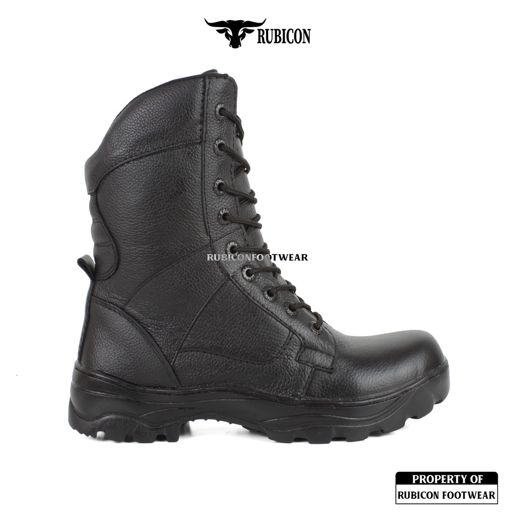 RUBICON-SEPATU BOOTS PRIA SEPATU PDL SAFETY KULIT ASLI RUBICON TACTICAL TNI SEPATU KULIT PANTHER