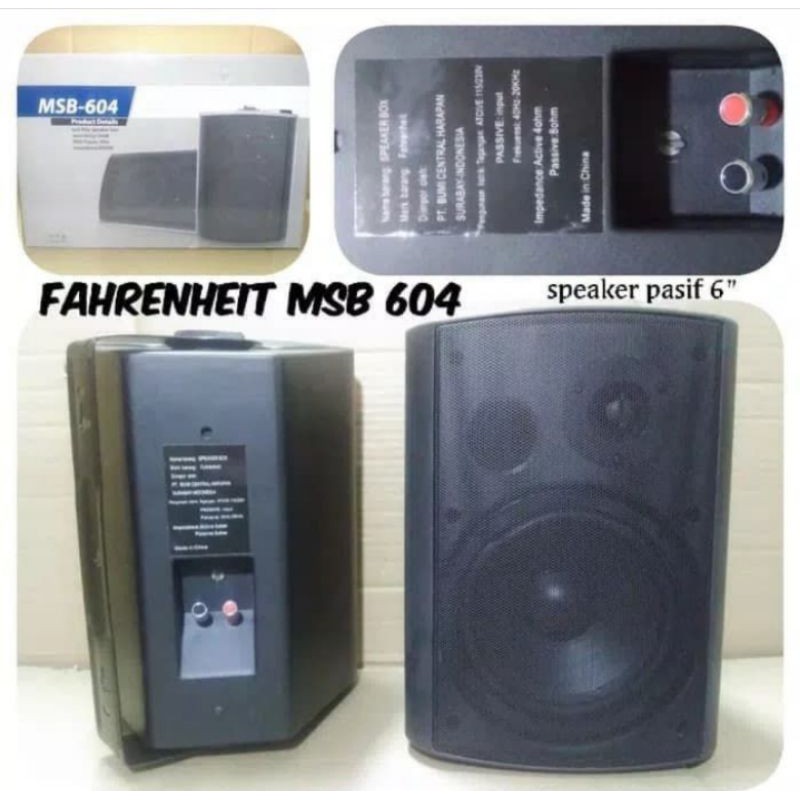 SPEAKER PASIF 6 INCH FAHRENHEIT MSB-604 SEPASANG