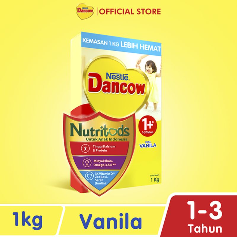 Nestle Dancow 1+ dengan Susu Pertumbuhan Rasa Madu  &amp; Vanilla 1-3 Tahun Box 1 kg