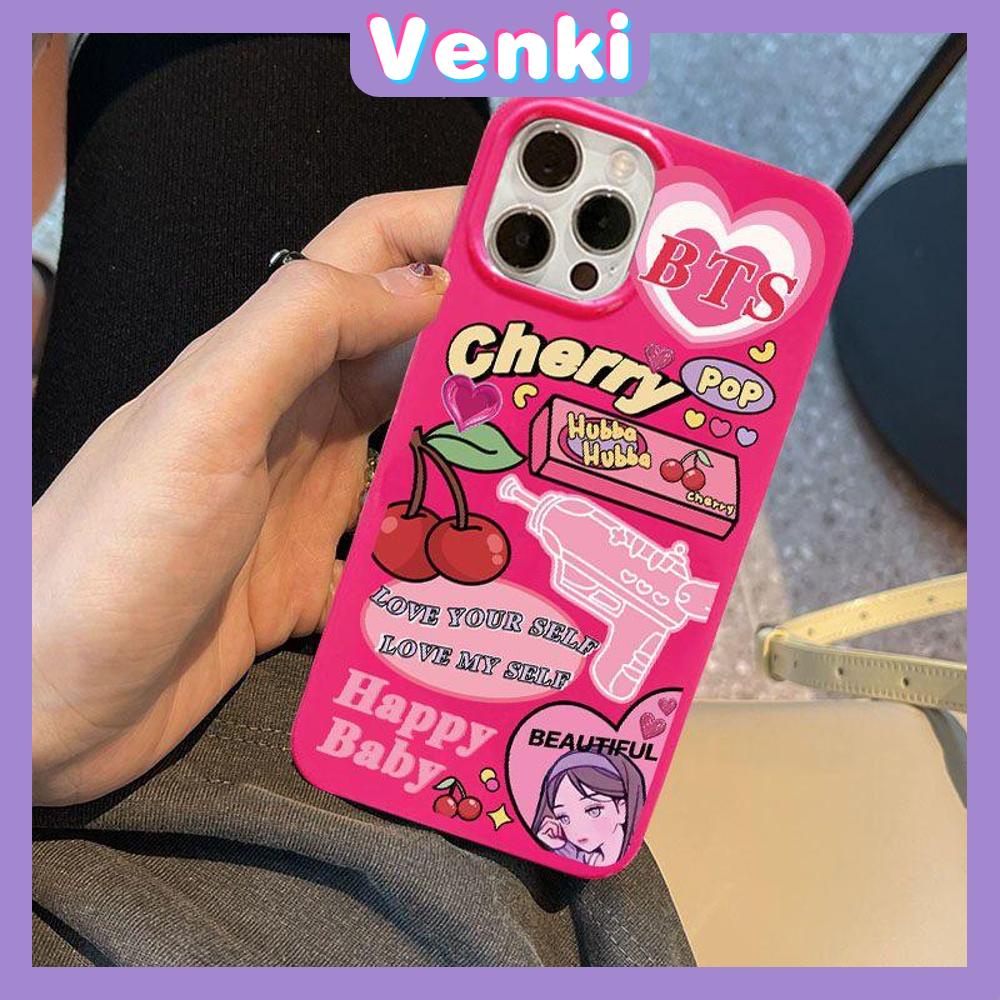 iPhone Case For 14 Series TPU Soft Case Sweet Cute Cherry Pop Glossy Rose Pink Candy Case Camera Protection Shockproof For iPhone 14 13 12 11 Plus Pro Max 7 Plus X XR