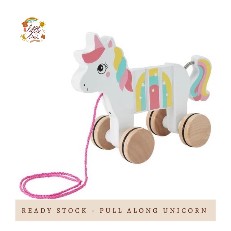 Anko Wooden Pull Along Unicorn