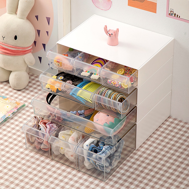 Oxihom Laci Plastik Susun Tempat Make Up Akrilik Kotak Penyimpanan