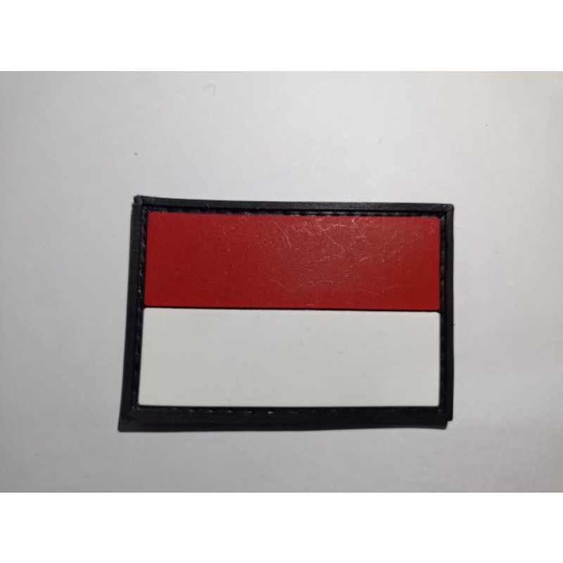 Patch Tas, patch Topi, Tempelan Tas, Rubber Patch Logo velcro tni polri satpol pp,  merah putih Indo
