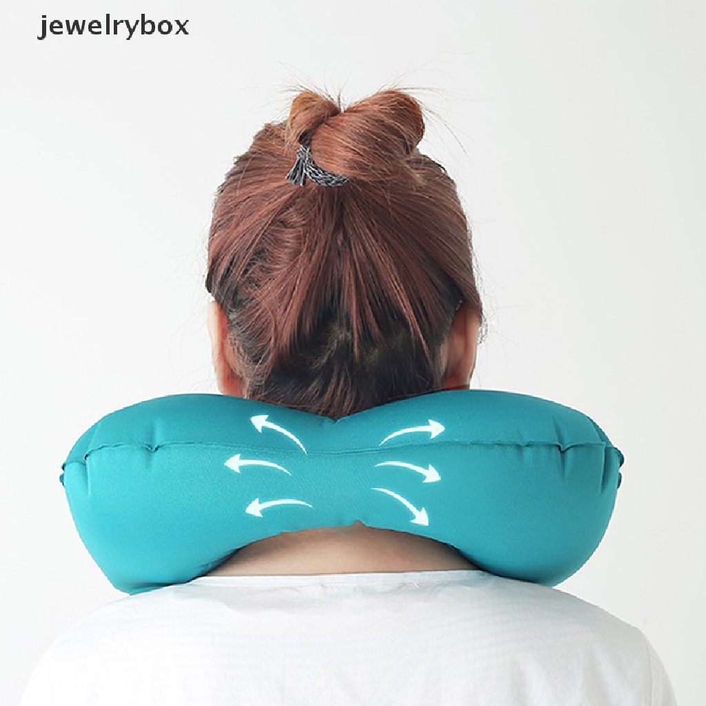 Bantal Leher Tiup Bentuk U Model Lipat Untuk Travel