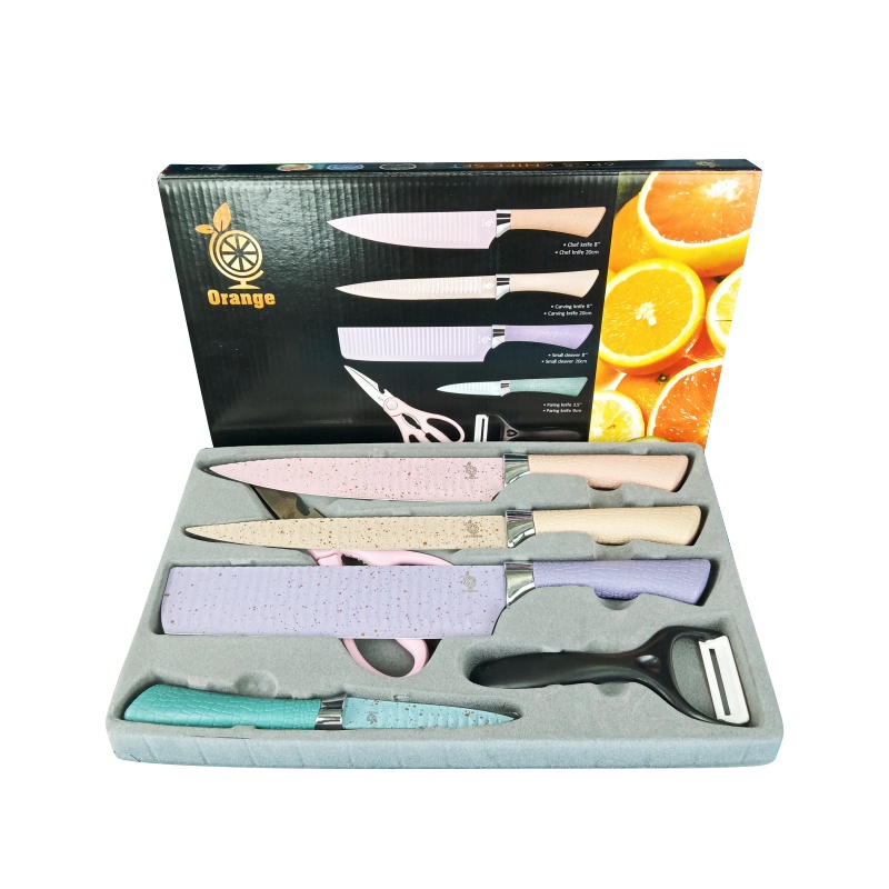 Pisau set 6 Pcs Knife Kitchen Knife Pisau Serbaguna Pisau Dapur Pisau Peeler