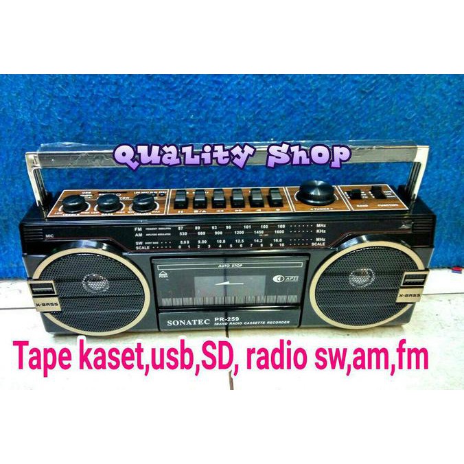 tape kaset pita sonatec pr-259 usb sd radio baru