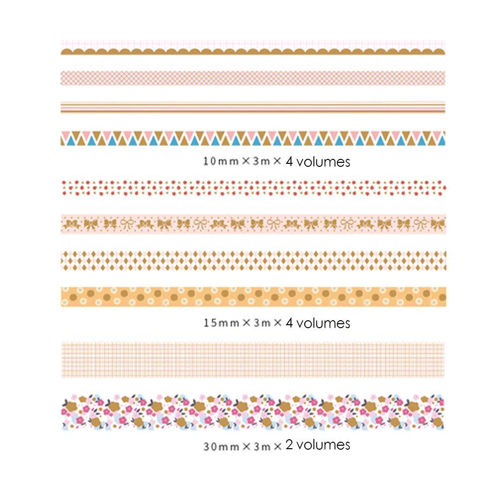 Preva 10roll/Set Washi Tape Baru Kreatif Alat Tulis Scrapbooking Gadis Hati Sedikit Segar DIY Bahan