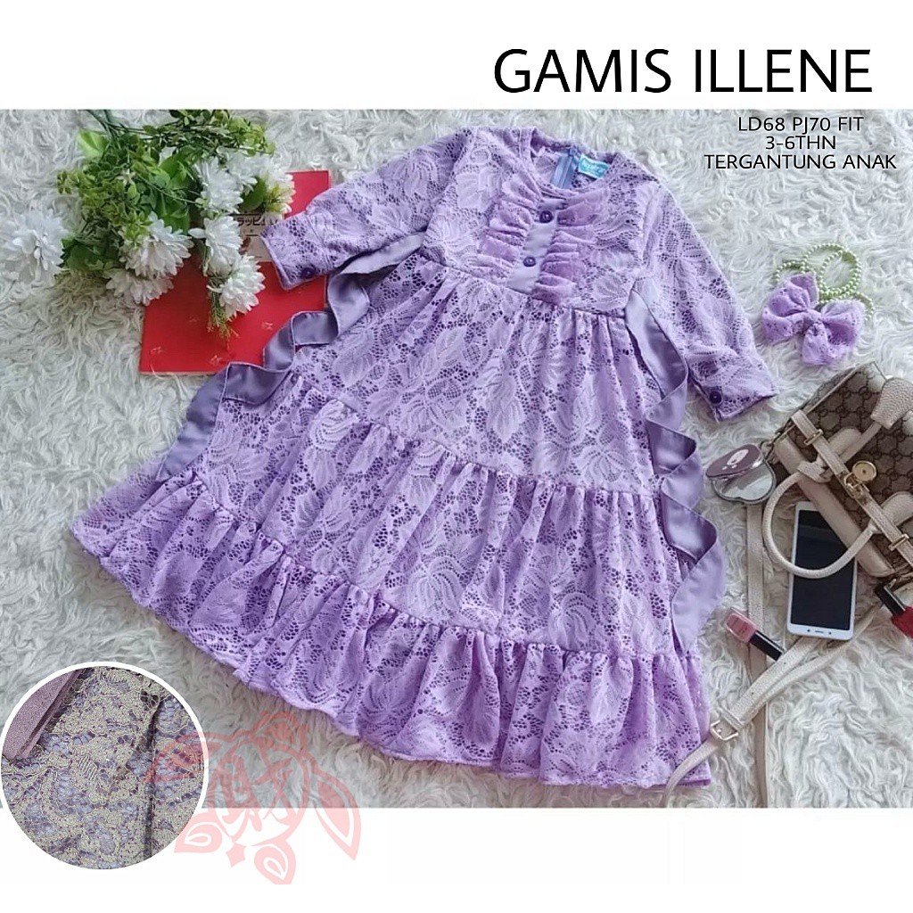 GAMIS ILLENE CORNELI KID eD / DRESS BRUKAT ILLENE ANAK 2-4TH