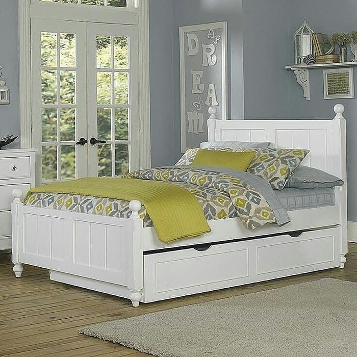 Tempat Tidur Sorong Minimalis Putih Kayu Jepara