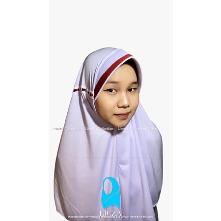 Liezela Collection - Bahan PE Double Hijab Anak Sekolah / Kerudung Anak Sekolah TK,SD,SMP,SMA  / Jilbab Lis / Kerudung Anak TK / Kerudung Anak SD