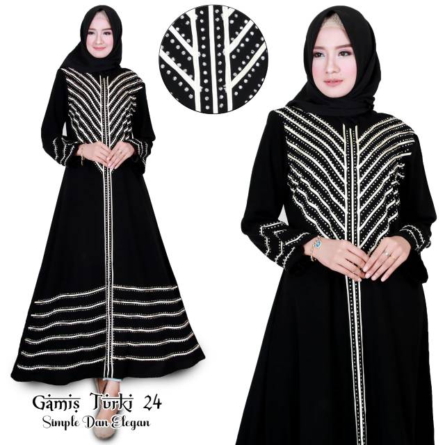 Gamis Turki Hitam New Model 22 25 24 Shopee Indonesia