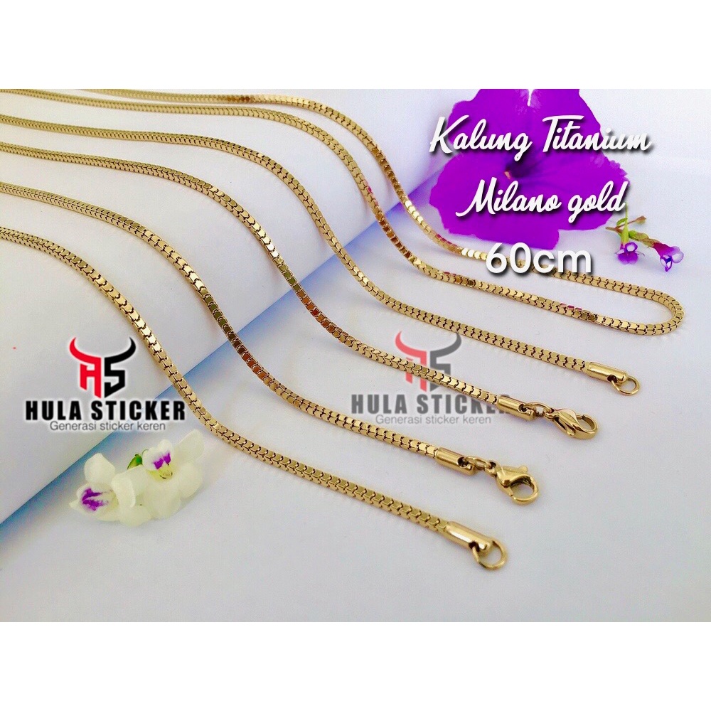 Kalung Rantai Pendant / Kalung Titanium Pria Wanita Anti Karat 316L - MILANO