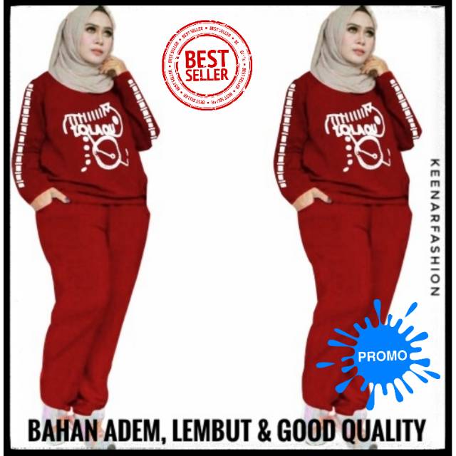 PROMO SETELAN OLAHRAGA WANITA JUMBO HIJABERS FASHION MUSLIM SET HIJAB BIGSIZE