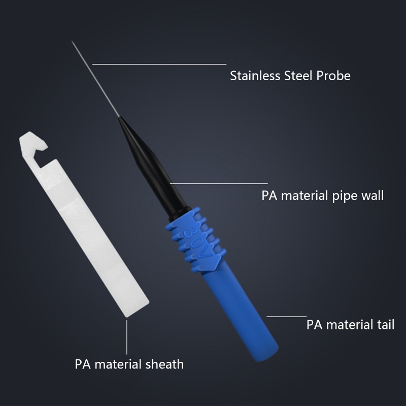 Btsg Test Back Probe Pin 0.7mm on-Destructive Pin Test Probes Pin Isolasi Piercing Jarum Multimeter Test Probe Untuk4